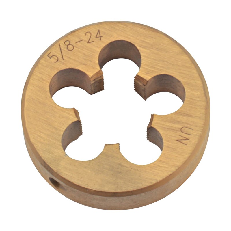 Aceteel 5/8"-24 UNEF Ti-Coated Tap and Die Set, Titanium Coated