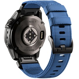 Nylon Sport Bands Compatible with Garmin Fenix 7 Band, Rugged Adjustable Quick Fit 22mm Watch Band for Instinct/Fenix E/8 47mm/6/5/Forerunner 965/955/945/935/745/Epix 2 47mm/Approach S70 47mm/S62/S60