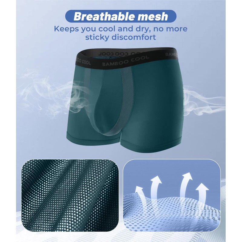 BAMBOO COOL Men's Cooling Trunks with U-Mesh Vent - Breathable