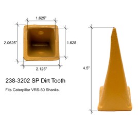 Mini Excavator Bucket Standard Dirt Teeth, 238-3202 SP w/Pins, Fits CAT VRS-50 (5)