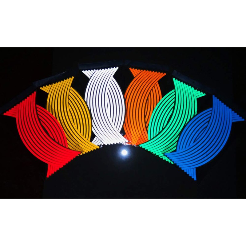 HIROMARUjp Reflective Rim Sticker 17 18" 8mm 2 Bikes 4