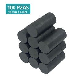 Imán de ferrita redondo,Imanes ceramicos redondos,iman de ferrita circular para Refrigerador, hogar, oficina, taller, proyectos escolares, magneto terapia (100, 18 x 4 mm)