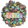 Happy Easter Pastel Wreath Handmade Deco Mesh. Available in 24