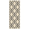Custom Size Ivory Moroccan Trellis Rubber Backed Non-Slip Hallway Stair