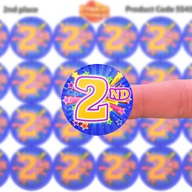 144 2nd Place Sports Day Star Stickers - School themed teacher reward stickers - Size 30mm