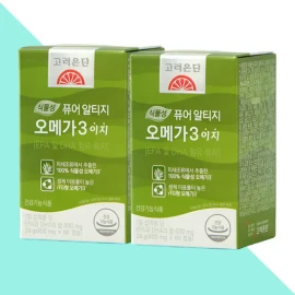 Goryeo Eundan Korea Eundan rTG Omega 3 Easy Vegetable 60 Capsules x 2 Boxes / 고려은단 알티지(rTG) 오메가3 이지 식물성 60캡슐X2박스