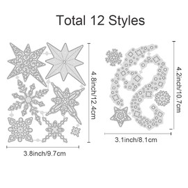 INFUNLY 2pcs Christmas Snowflakes Metal Die Cuts Stars Theme Cutting Die for Card Making Merry Christmas Cutting Dies Snowflakes Stars Metal Embossing Die Cuts for DIY Scrapbooking Album Decorative