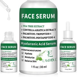 LAKIBOLE 3 Pack 2% Hyaluronic Acid Serum with 4% Tea Tree Extracts & 1% Centella Asiatica Extracts Revitalize & Balance Skin (1fl.oz/30ml Each)