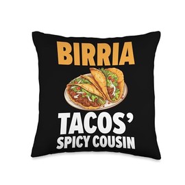 Birria Tacos Mexican Food SteMi Apparel Birria Tacos Mexican Food Mexico Cuisine Foodie Throw Pillow, 16x16, Multicolor