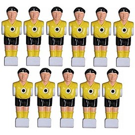 11 Football Figures Yellow / Black for 16 mm Bars with Screws and Nuts