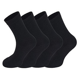 BestSale247 6 | 12 Pairs Women's Thermal Socks Winter Socks Ski Work Socks Cotton Black Full Terry Cloth, 6 Pairs | Black