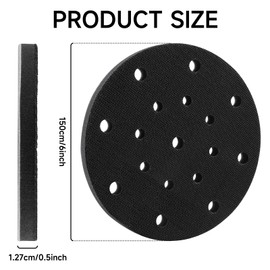 STEBRUAM 2Pcs 150mm Soft Sponge Interface Pad Sanding Pad 17 Holes for 6Inch Sander Replacement Cushion Pad Impact-Resistant Noise Reduction Protection Polisher