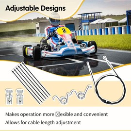 Aniro Moto 82 Inch Go Kart Throttle Cable Line Wire for 150Cc 250Cc Sunl Kinroad Kandi Roketa JCL Dune Buggy Carter Throttle Cable