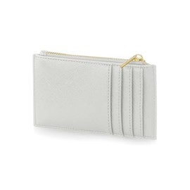 Module One Men's Saffiano Leather Travel Card Holder – Slim RFID Blocking Wallet for ID, Credit, Debit & Bank Cards – Black & Soft Grey – Compact Minimalist Design