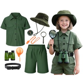Kids Explorer Adventurer Costume Boys Girls Safari Camping Trailblazer Jungle Seeker Outdoor Kit 2-3T Green