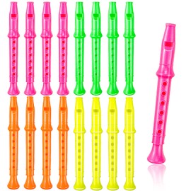 Etmact 5.5 Inches Plastic Recorders - Pack of 12 - Mixed Color Plastic Flute Musical Instruments Toy for Kid Party Favors, Bag Stuffers Gift Musical Instrument Party Favor Bags Party Favors for Kids