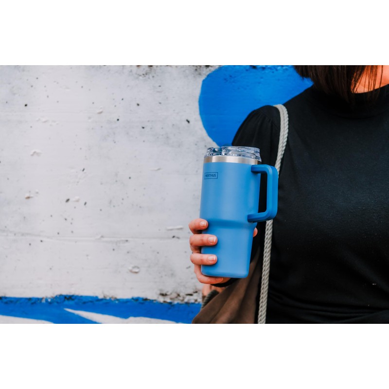 NERTHUS FIH 1435 tazza termica 600 ml blu con coperchio