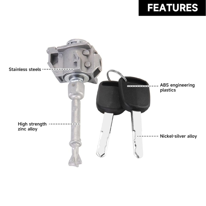 Yollky Front Door Lock Cylinder Set with Keys for Honda