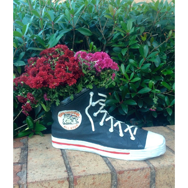 HomeStyles Medium 40011 Black High Top Sneaker Shoe Planter Statue