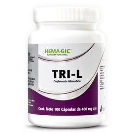 TRI L/TRIPTOFANO PURO - 400 mg de L-Triptófano - L-Lisina Y Vitamina B3-100 Cápsulas - Suplementos Alimenticios - Aminoácidos Esenciales - Rápida Acción