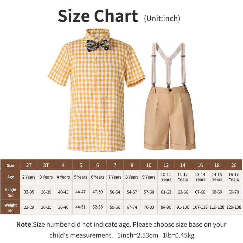 Boys Suits Set Summer Cotton Plaid Tollder Ring Bearer Outfit