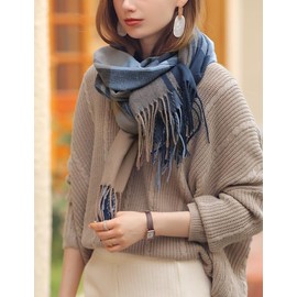 SEEKWISH Women's Long Winter Shawl Scarf Large Thick Warm Cashmere Feel with Tassel, G-Grey, One size