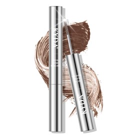 KYDA Brown Washable Metal Wand Mascara, Extra Slim Curling Eyelash Look, Bristleless Metal Mascara, Quick Dry, No Flaking and Clumping, Lasting Charming Lash Makeup