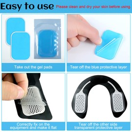 Norhogo 60 Pcs Abs Trainer Replacement Gel Pads, gel pads, EMS Gel Pads Abs Trainer Muscle Stimulator Pads, Replacement Gel Sheet for Women Men Abs Toner Electric Muscle Trainer Workout Toning Belt