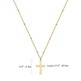 Yimofy Dainty Cross Necklace for Women Silver Plated Satellite Beaded Chain Cross Pendant Necklaces Minimalist Faith Choker Chain Necklace Jewelry Gifts for Women Girls