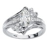 Sterling Silver Marquise Cut Cubic Zirconia Engagement Anniversary Bypass Ring
