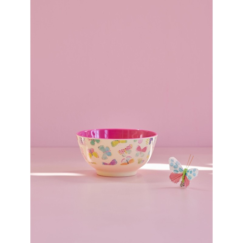 Rice Bowl Melamine Butterfly Medium