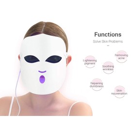 Elitzia LED Light Beauty Mask, Red, Blue, Orange, 3 Colors, Home Care, Shiny Skin Care, Lightweight Design, Flexible Material, 108 LED ET036 (White)