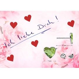 925 Silver Earrings for Women - Heart Design with Sparkling Crystals - Elegant and Hypoallergenic Jewellery, Sterling Silver, Cubic Zirconia