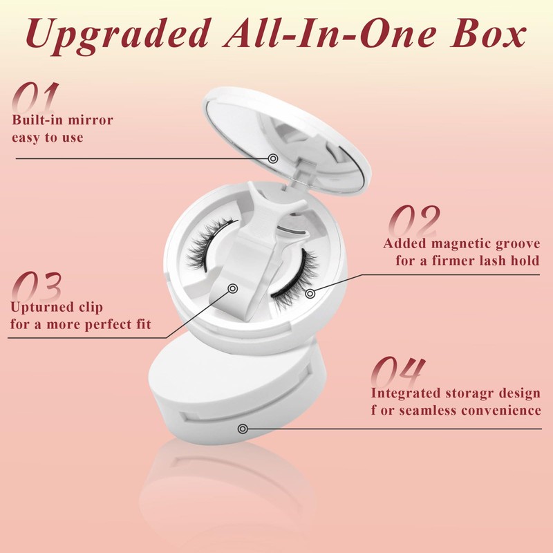 CIGAA Magnetic Eyelashes with Applicator All in One Box, 1