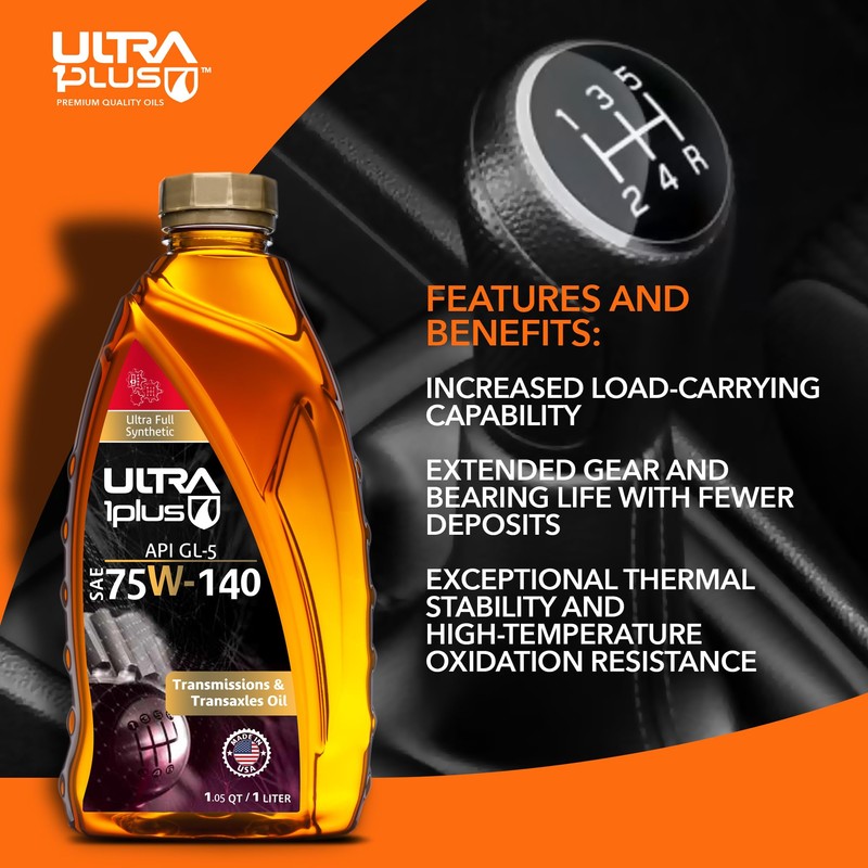 Ultra1Plus SAE 75W-140 Synthetic Gear Oil, API GL-5