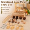 Wooden Bird Parrot Foraging Toys Box with Perch Stand, Cage
