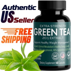ADDOT WellLife Extra Strength Green Tea 20:1 Extract, 6000 mg Strength, 140 Vegan Capsules