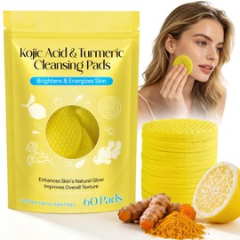 Dischetti Detergenti Alla Curcuma 60 Pezzi,Pads Viso Double Face Esfolianti,Detersione Delicata E Pulizia Dei Pori,Aiuta A Ridurre Punti Neri,Illumina L’Incarnato Opaco,Per Pelle Grassa
