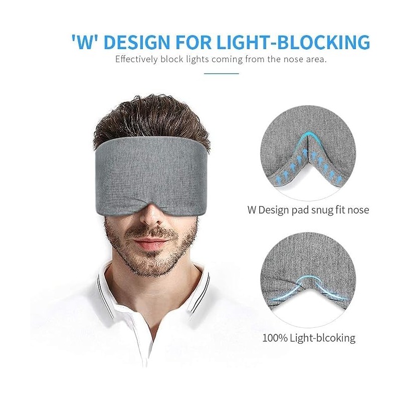 Fistech Sleep Mask for Men Women,100% Cotton with Fully Adjustable