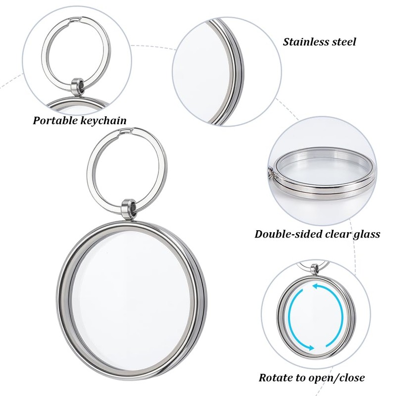 PLIGREAT 2 Pcs AA Coin Holder Keychain, Stainless Steel Coin