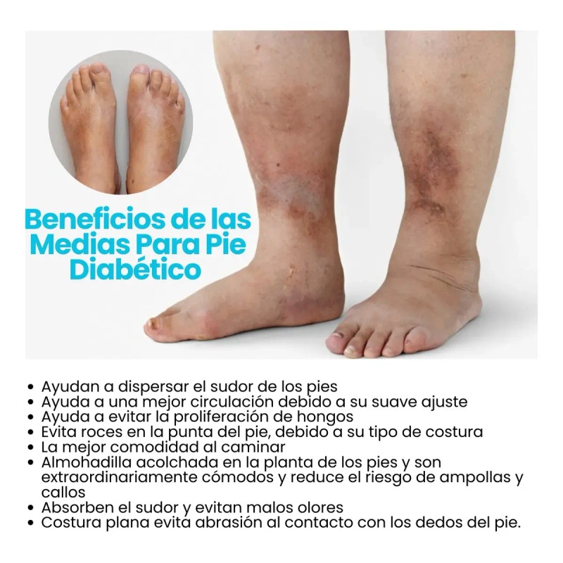 Medias Pie Diabetico Elástica Calceta Desinflamante Pierna F