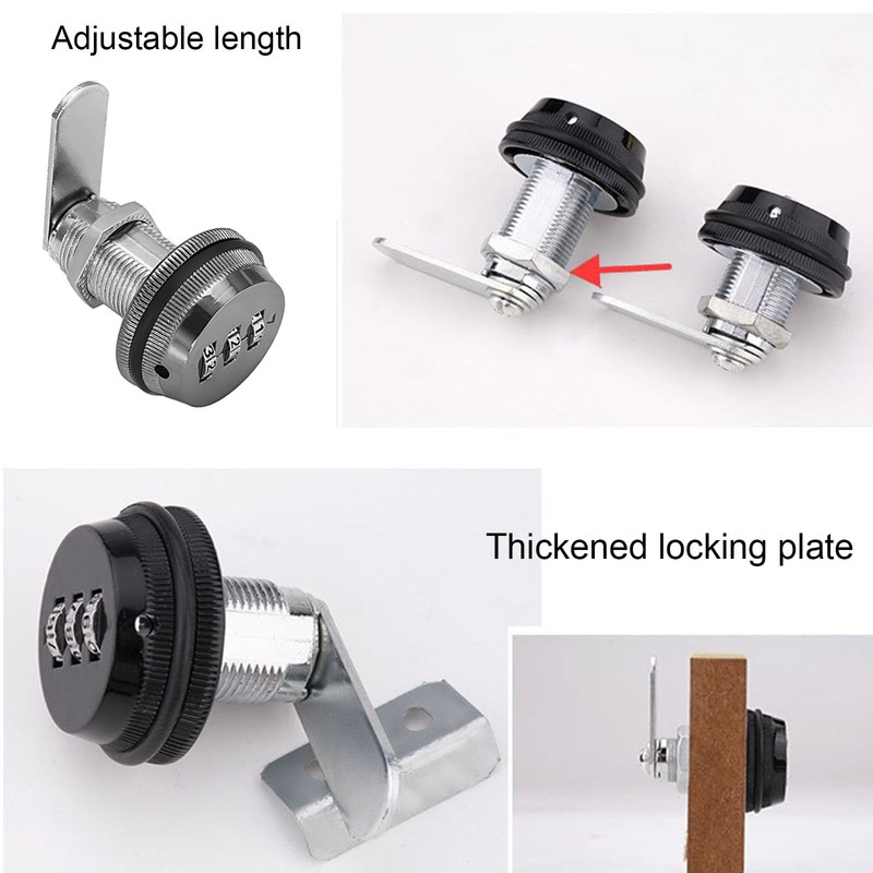 Pack of 2 Cam Lock, Password Drawer Lock, Digit Code
