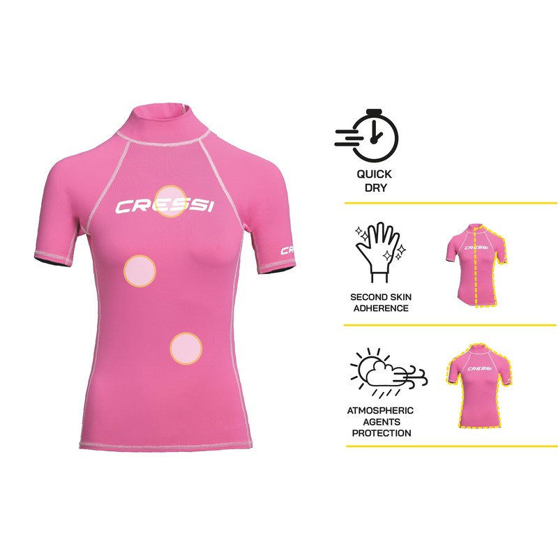 Cressi Women's Rash Guard Short-Sleeved Jersey Made of Elastic Fabric