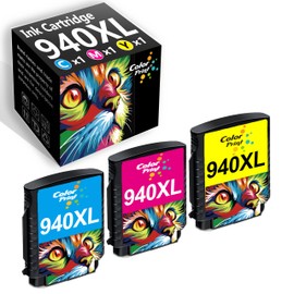 ColorPrint Compatible 940XL Ink Cartridges Replacement for HP 940 XL Ink Cartridge for Office Jet Pro 8500A 8000 8500 Machine A910a A809a A811a A909a A910n Printer (Cyan, Magenta, Yellow, 3-Pack)