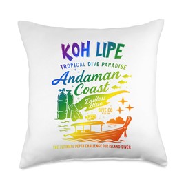 Koh Lipe Dive Adventure Andaman Coast Throw Pillow