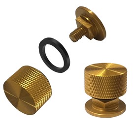 Welding Hood Fasteners for Pipeliner, Jackson 100 Series & 2090 Hoods - 1 Pair Water Ripple Pattern Aluminum Screws, Replaces Plastic Parts (Gold)