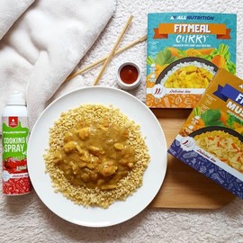 ALLNUTRITION FITMEAL Healthy Ready Meal - Quick Easy Preparation Shelf Life No Preservatives - No Refrigeration Delicious Filling Fit Low Calorie - 420g Curry