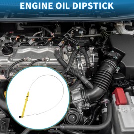 A ABSOPRO Engine Oil Dipstick No.BM5G6750BB Oil Level Dip Stick Double Hole Indicator for Ford C-Max 1.5L 2019 Plastic Metal Yellow Silver Tone