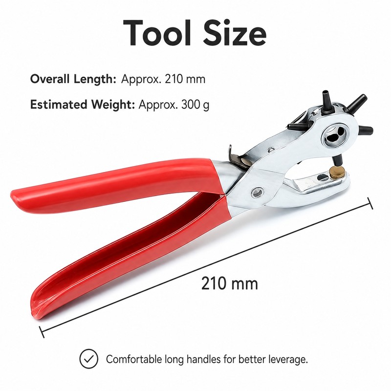 Leather Hole Punch Pliers for Belts & Crafts – 6-Position