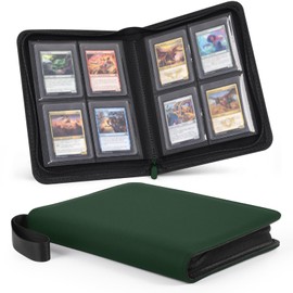 Carpeta Toploader de 4 bolsillos para tarjetas Toploader rígidas de 3x4", con capacidad para 128 tarjetas Toploader, álbum de tarjetas coleccionables 